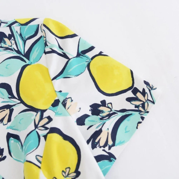 Draper James Lemon Orchard Love Circle White & Yellow Fit & Flare Dress 12 - Picture 11 of 15